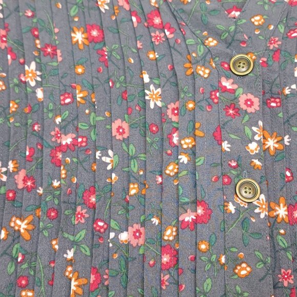 Matilda Jane Womens M Floral Button-Down Tunic Top 100% Rayon - Picture 9 of 13